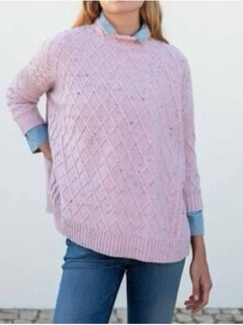 Mersea Lisbon Traceler Sweat in Baby Pink with Multicolored Dots